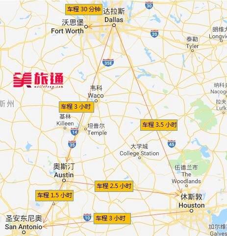 达拉斯休斯顿距离图片