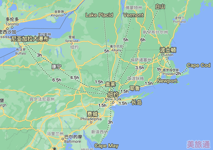 纽约景点地图 - 中文标注版